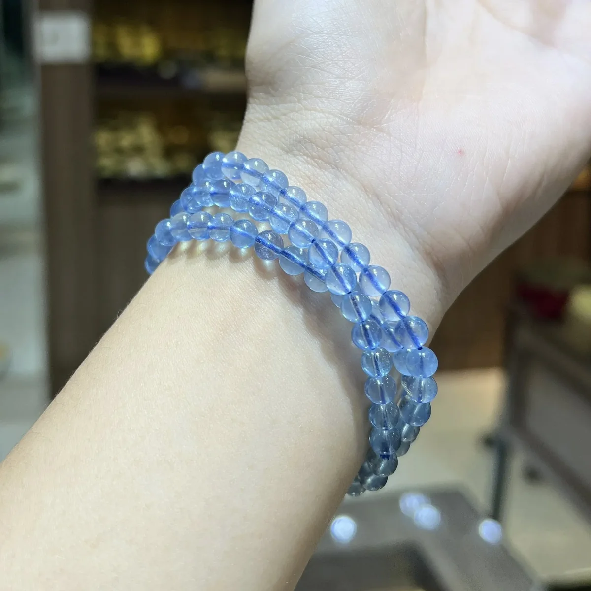 Chuỗi Quấn Tay Đá Aquamarine 5.5mm - 6mm Chuỗi Quấn Tay Đá Aquamarine 5.5mm – 6mm