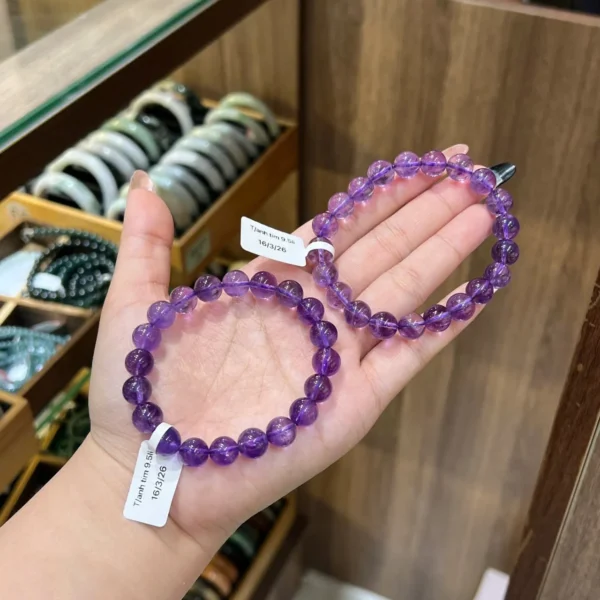 Chuỗi Đá Thạch Anh Tím Size 8mm – 13mm