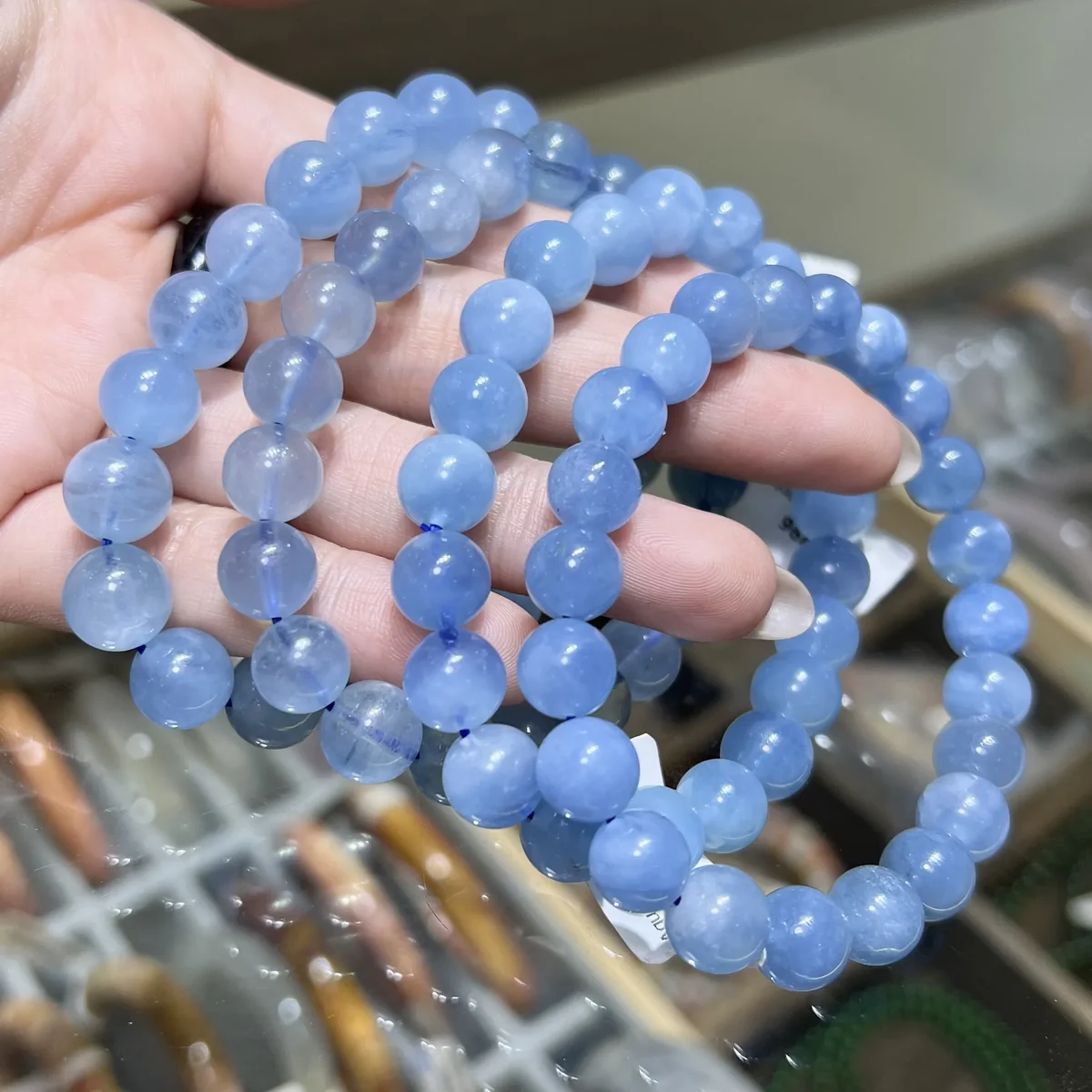 Chuỗi Đeo Tay Đá Aquamarine Chuỗi Aquamarine dành cho mệnh Thủy và mệnh Mộc