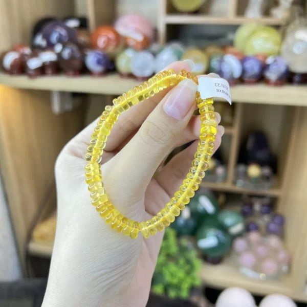 Chuỗi Hổ Phách Vàng Bánh Xe – 8li