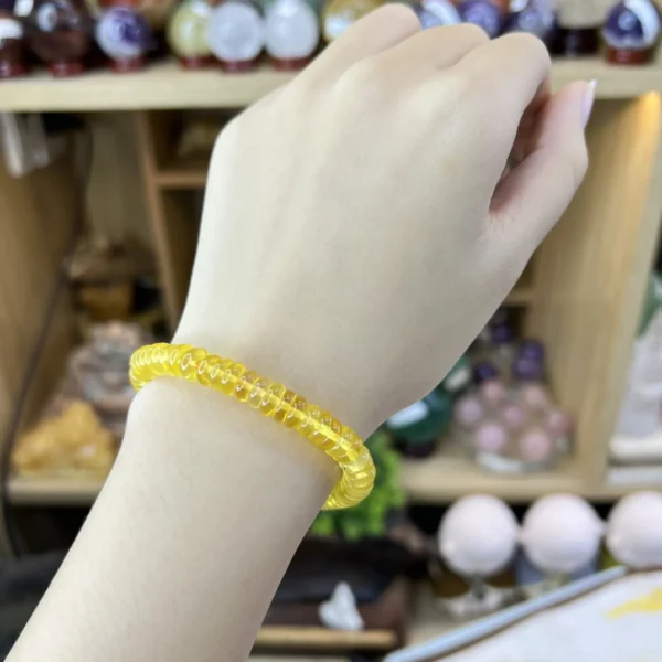 Chuỗi Hổ Phách Vàng Bánh Xe – 8li