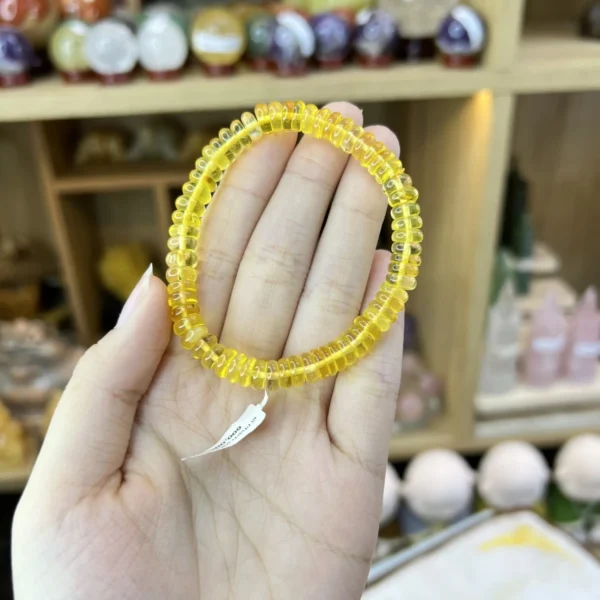 Chuỗi Hổ Phách Vàng Bánh Xe – 8li