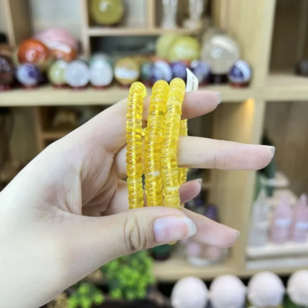 Chuỗi Hổ Phách Vàng Bánh Xe – 8li