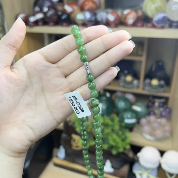 Chuỗi Vòng Cổ Đá Ngọc Bích Ít Ruồi – 7.5li