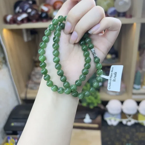 Chuỗi Vòng Cổ Đá Ngọc Bích Ít Ruồi – 7.5li