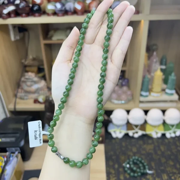 Chuỗi Vòng Cổ Đá Ngọc Bích Ít Ruồi – 7.5li