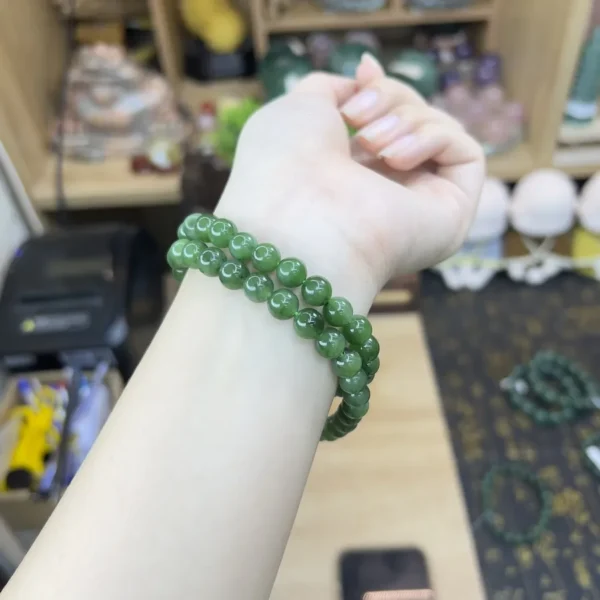 Chuỗi Vòng Cổ Đá Ngọc Bích Ít Ruồi – 7.5li