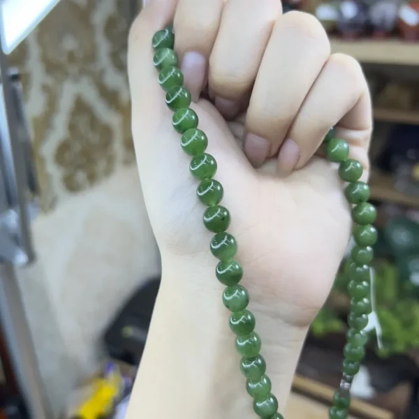 Chuỗi Vòng Cổ Đá Ngọc Bích Ít Ruồi – 7.5li
