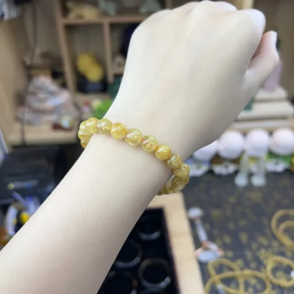 Chuỗi Vòng Đá Thạch Anh Tóc Vàng Cao Cấp