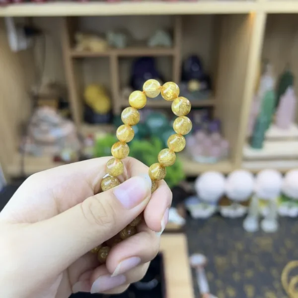 Chuỗi Vòng Đá Thạch Anh Tóc Vàng Cao Cấp