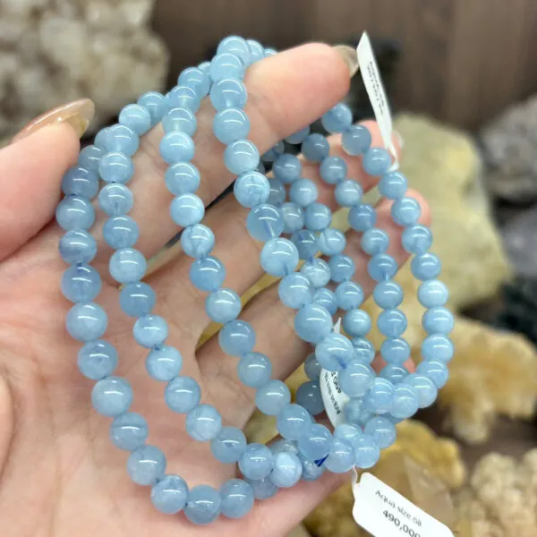 Chuỗi Đeo Tay Đá Aquamarine Chuỗi Đeo Tay Đá Aquamarine