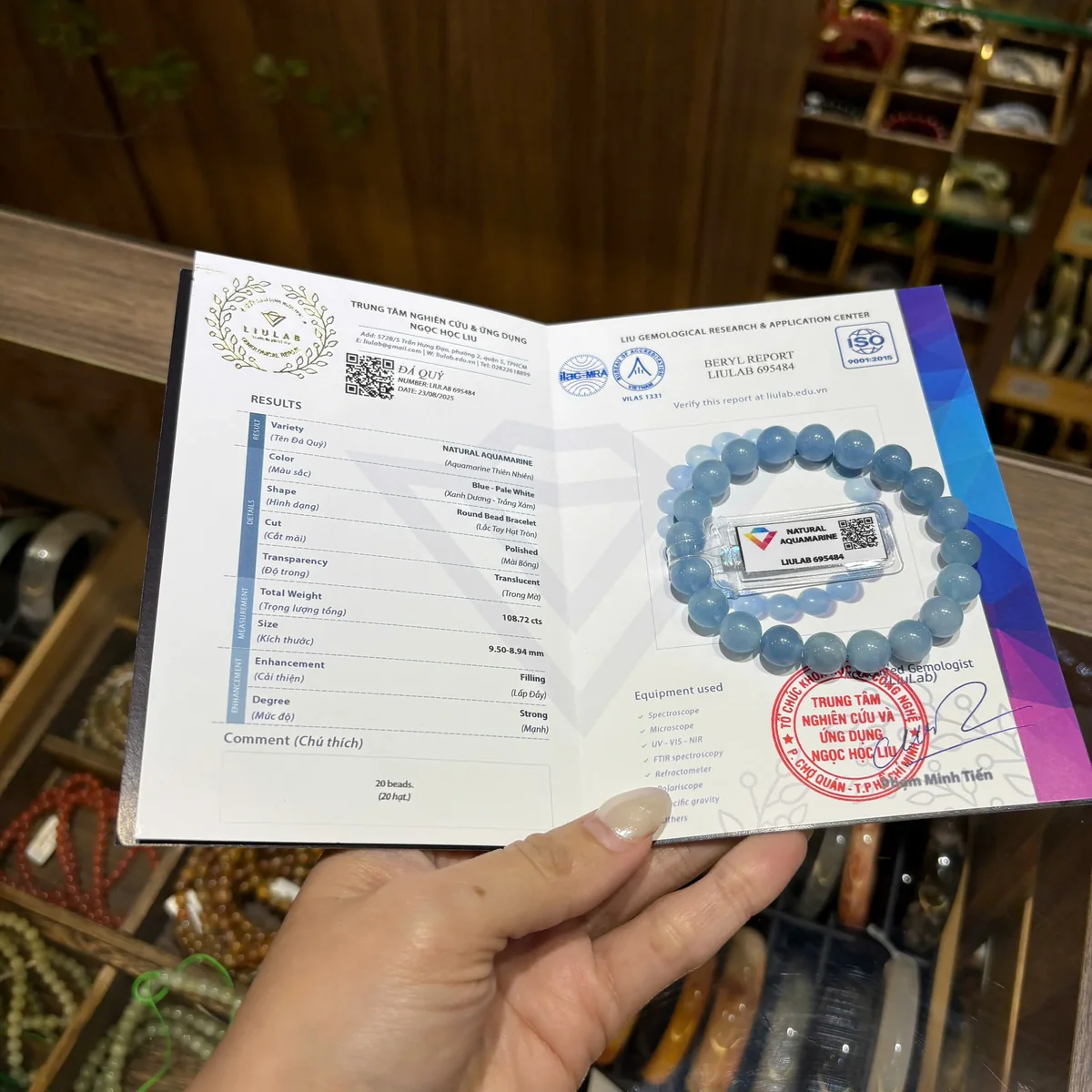 Chuỗi Đeo Tay Đá Aquamarine Chuỗi Đeo Tay Đá Aquamarine