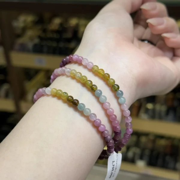 Vòng Dây Quấn Đá Tourmaline Đa Sắc 4-5li - Ảnh 3