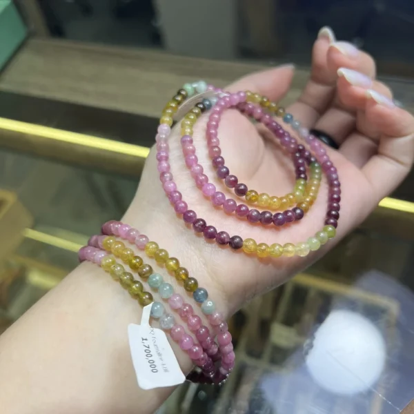 Vòng Dây Quấn Đá Tourmaline Đa Sắc 4-5li - Ảnh 9