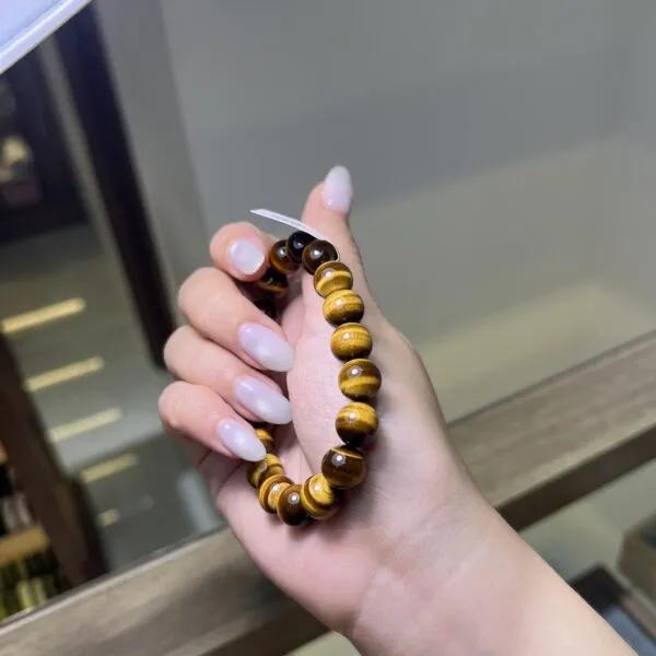 Chuỗi Vòng Đeo Tay Đá Mắt Hổ Nâu Vàng