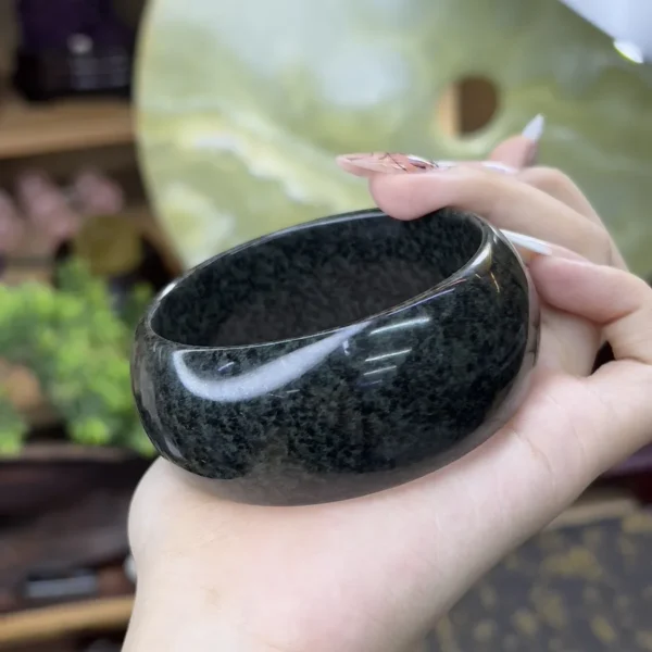 Vòng Bản Khối Cẩm Thạch Đen Cối – Nhiều Size