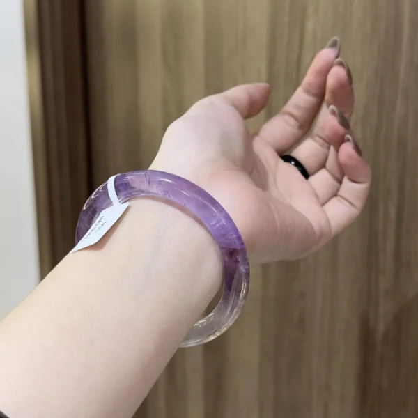 Vòng khối Thạch Anh Tím bản đũa