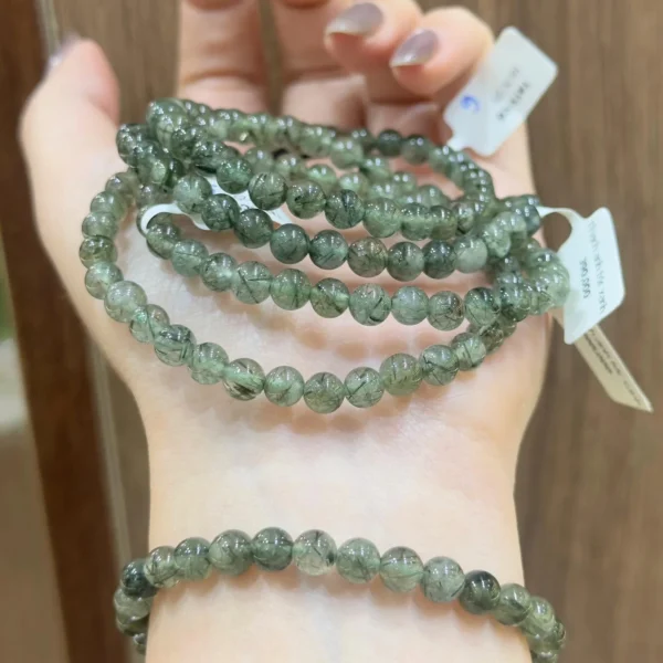 Chuỗi Thạch Anh tóc xanh Size 6mm