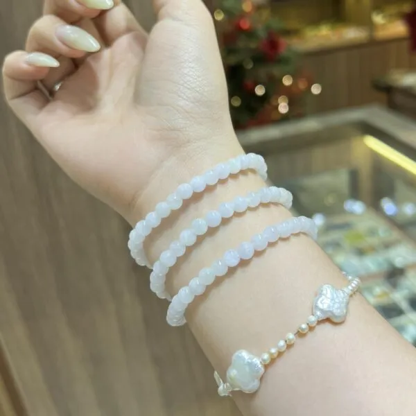 Chuỗi Bạch ngọc quấn tay 3 vòng Size 5.8mm đến 6mm