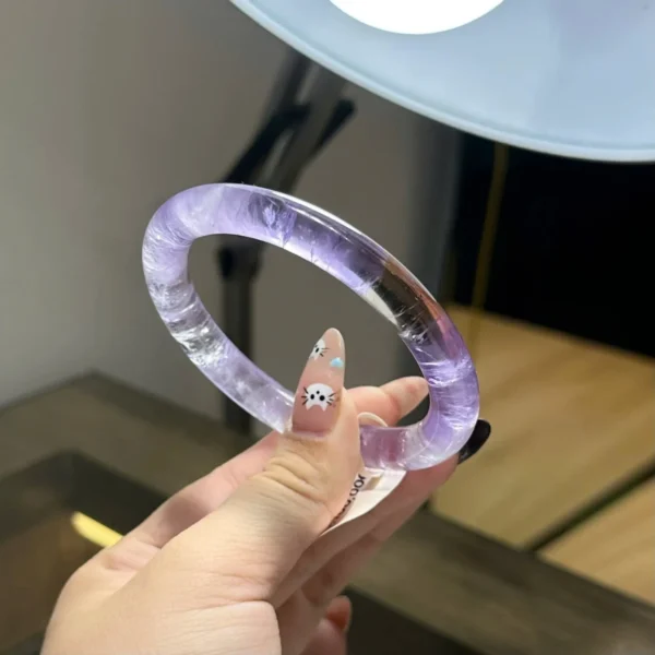 Vòng khối Thạch Anh Tím bản đũa