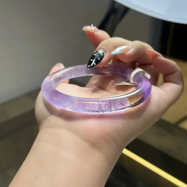 Vòng khối Thạch Anh Tím bản đũa