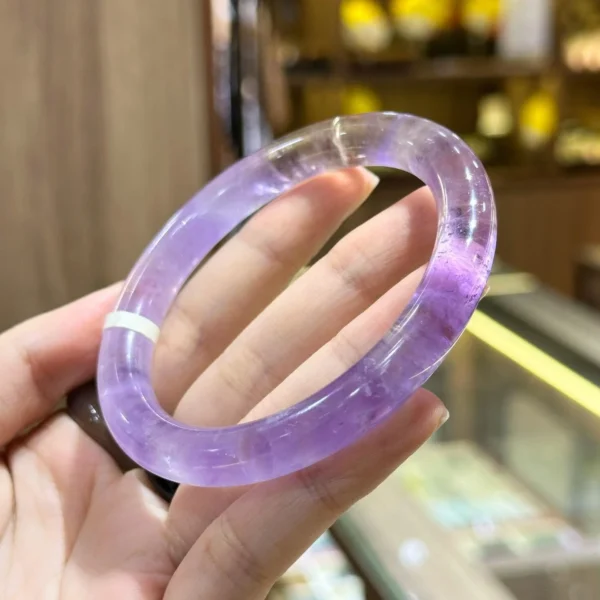 Vòng khối Thạch Anh Tím bản đũa