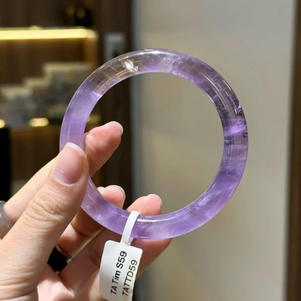 Vòng khối Thạch Anh Tím bản đũa