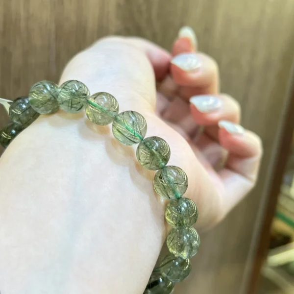Chuỗi Thạch Anh tóc xanh Size 7mm đến 12mm