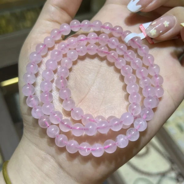 Chuỗi Thạch Anh Hồng Quấn Size 6mm