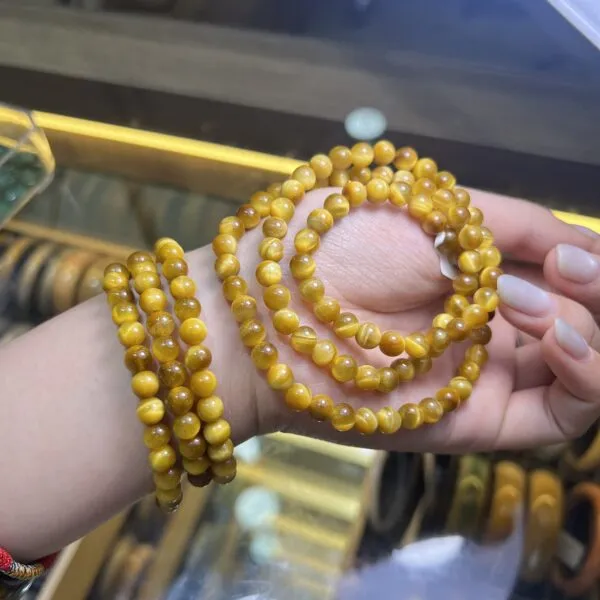 Chuỗi quấn tay Mắt hổ vàng Size 6mm