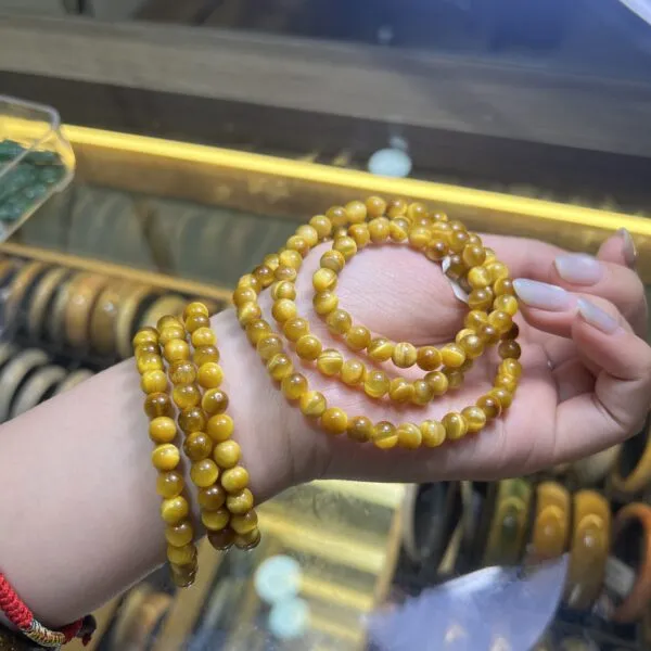 Chuỗi quấn tay Mắt hổ vàng Size 6mm