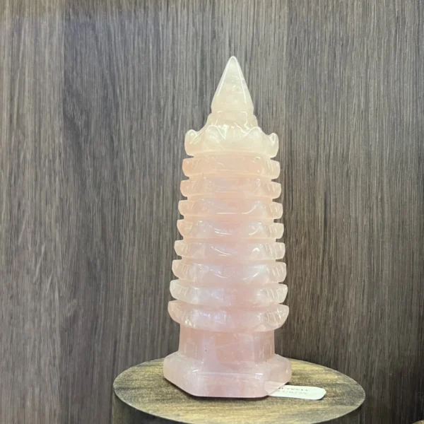 Tháp Văn Xương Thạch Anh Hồng cao 11cm