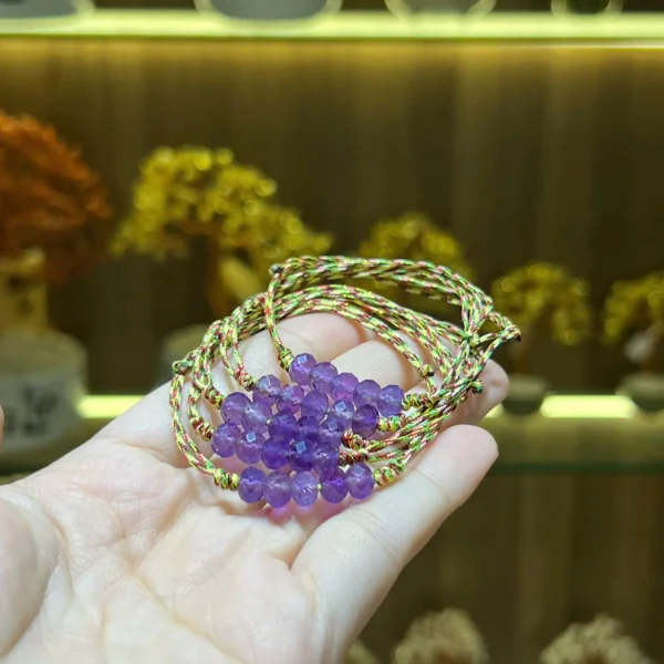 Dây điếu Thạch Anh Tím ngũ sắc – mẫu dây rút
