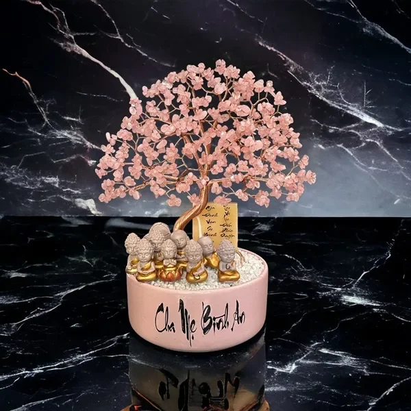 Cây bồ đề Thạch anh hồng chú tiểu - cao 30cm