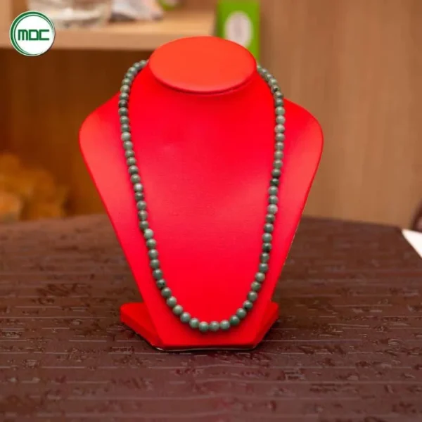 Cổ da trưng bày trang sức, dây chuyền, vòng đeo cổ cao 20cm (đỏ)