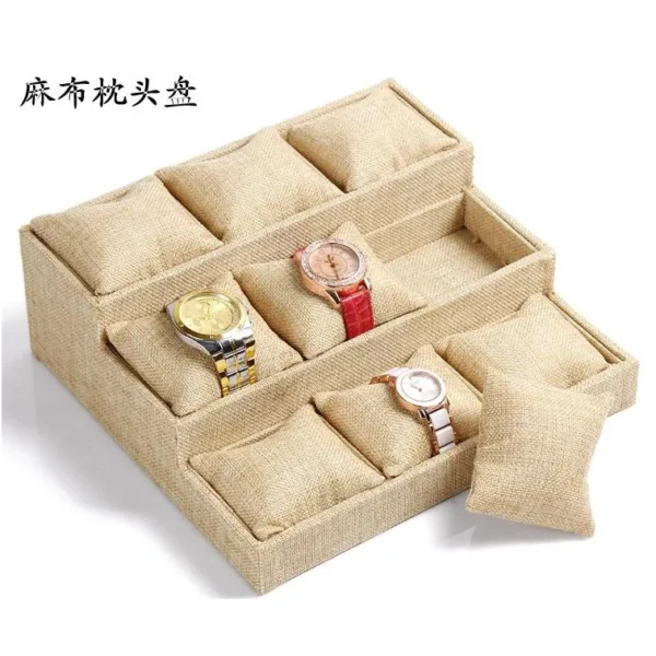 Khay gối nhung 3 tầng trưng bày đồng hồ vòng cao cấp và sang trọng