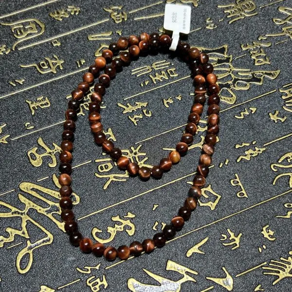 Chuỗi quấn tay Mắt hổ nâu đỏ Size 6mm