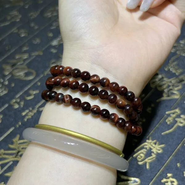 Chuỗi quấn tay Mắt hổ nâu đỏ Size 6mm