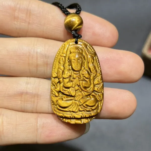Phật bản mệnh đá Mắt hổ nâu vàng