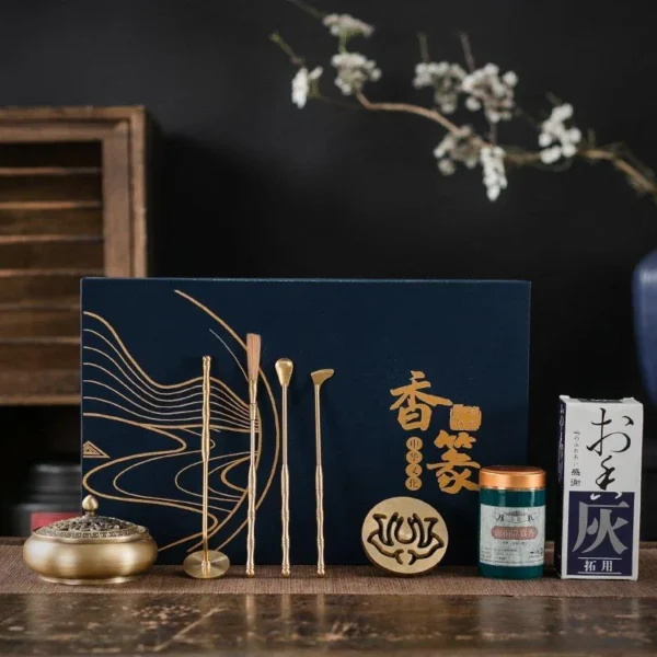Bộ Dụng Cụ Xông Trầm Hương, Đốt Nhang Trầm Hương Đầy Đủ Dụng Cụ Bằng Đồng Thau Thủ Công - 9 Dụng Cụ