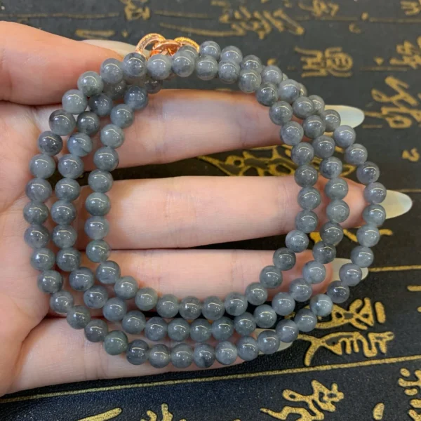 Chuỗi Cẩm Thạch Gà Đen quấn tay size 6mm