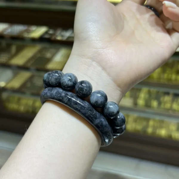 Chuỗi Cẩm Thạch Gà Đen đa dạng size hạt 7mm đến 12mm - Ảnh 8