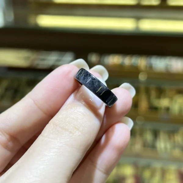 Nhẫn Cẩm Thạch Gà Đen - Bản Vuông - Ảnh 4