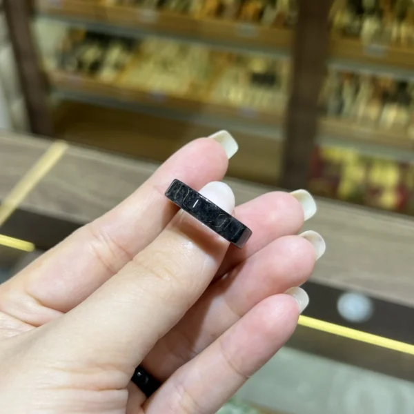 Nhẫn Cẩm Thạch Gà Đen - Bản Vuông - Ảnh 6