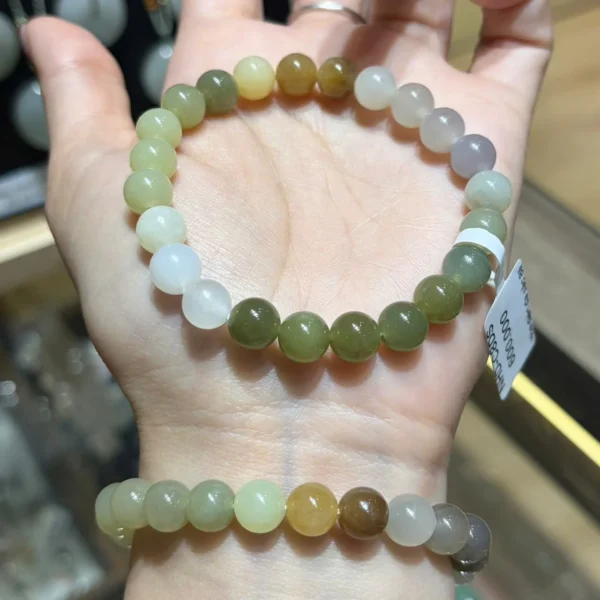 Chuỗi Ngọc Hòa Điền đa sắc Size hạt 8mm