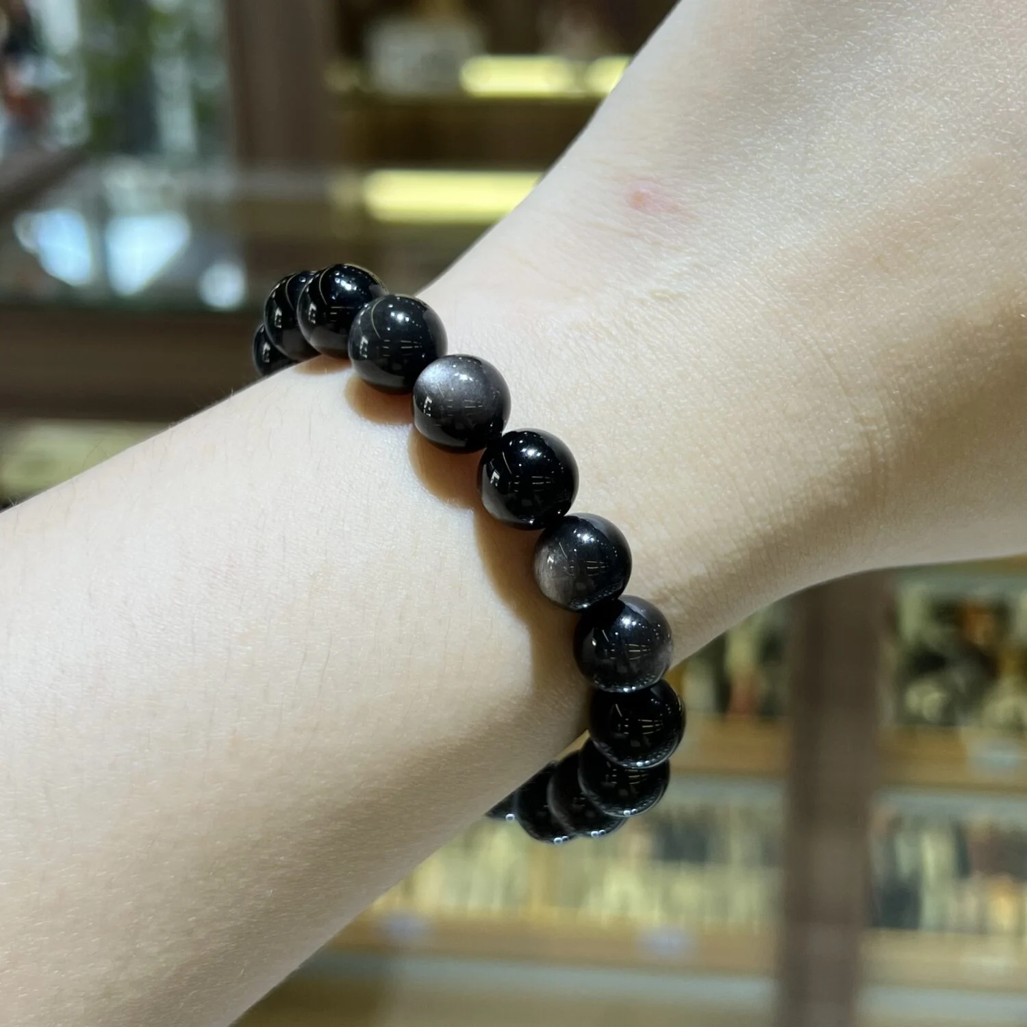 Chuỗi Obsidian nhũ trắng đa dạng size hạt Chuỗi Obsidian nhũ trắng đa dạng size hạt - Ảnh 6