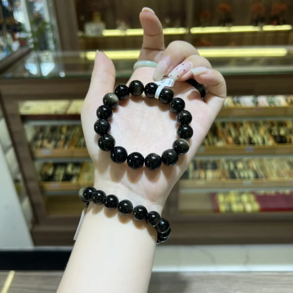 Chuỗi Obsidian nhũ vàng đa dạng size hạt Chuỗi Obsidian nhũ vàng đa dạng size hạt - Ảnh 4