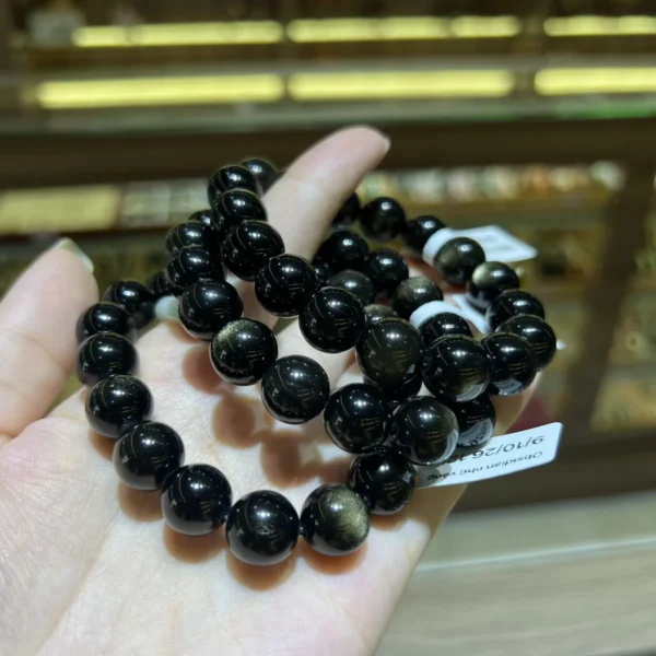 Chuỗi Obsidian nhũ vàng đa dạng size hạt Chuỗi Obsidian nhũ vàng đa dạng size hạt - Ảnh 5