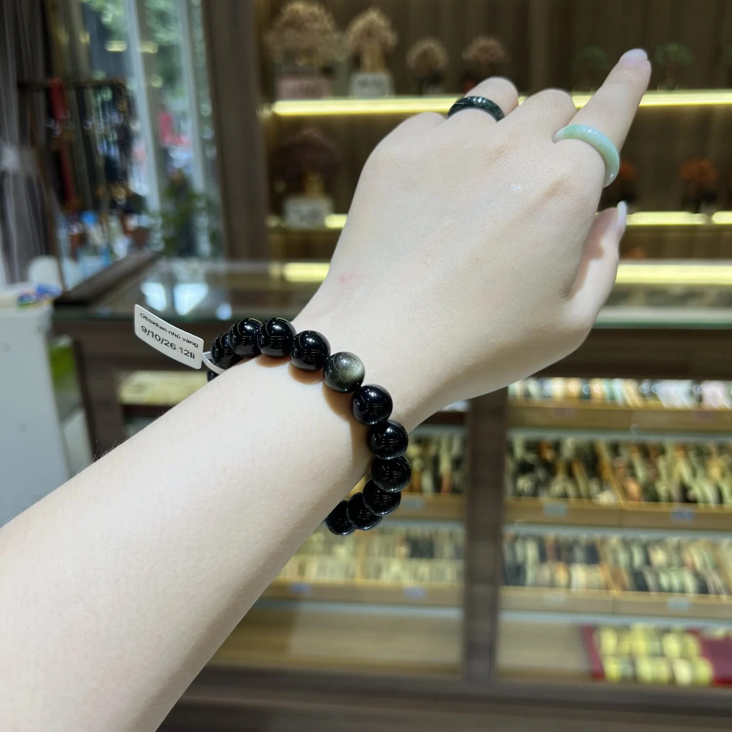 Chuỗi Obsidian nhũ vàng đa dạng size hạt Chuỗi Obsidian nhũ vàng đa dạng size hạt - Ảnh 7